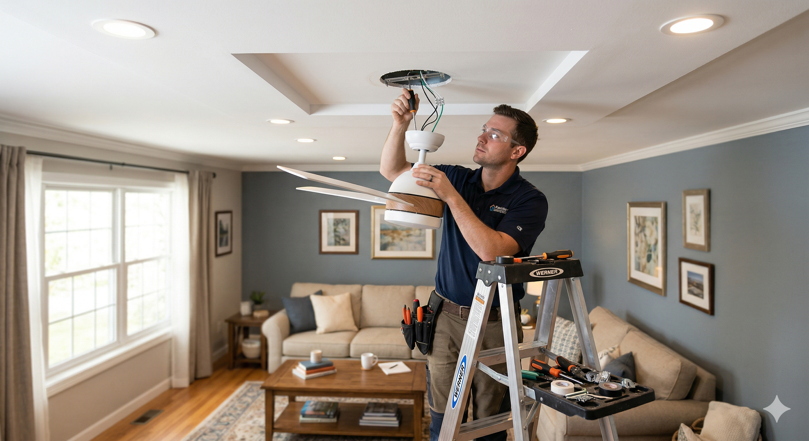 False Ceiling Fan Installation